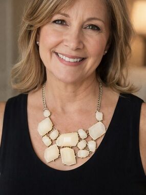 Statement Cream Bib Necklace - Women Jewelry